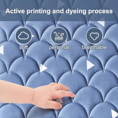 LILYVIBEBEARHAPPY 38’’x24’’ Mini Crib Mattress, Thickened Soft Breathable Foam, Quiet and Odorless Hypoallergenic Portable Travel Crib Mattress, Fits Mini and Portable Cribs,Blue - Image 3
