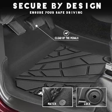KARPAL Floor Mats for Ram 2500/3500 Crew Cab 2019-2025, TPE All-Weather Floor Liners 1st & 2nd Row Car Mats, Ram Accessories - Image 3