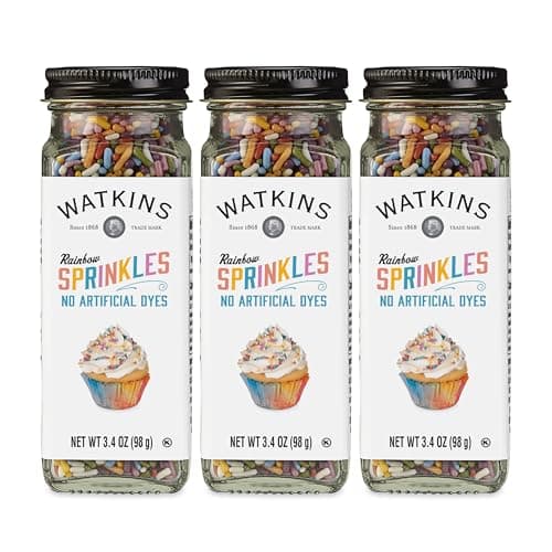 Watkins Rainbow Decorating Sprinkles, 3.4 Ounce Jar, 3-Pack - Image 1