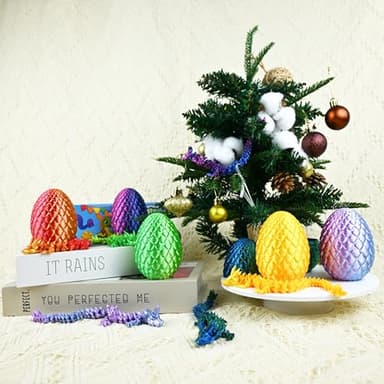 Impossmaker 6PCS 3D Dragon Eggs with Dragon Inside, Easter Basket Stuffers Mini Egg Set Articulated Unique Easter Basket Essentials for Adults Kids - Image 3