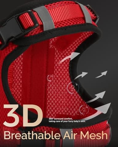 FAYOGOO Service Dog Vest for Small Dogs - Air Mesh Breathble Emotional Support Animal Vest with Velcro Patches - No Choke Puppy Harness and Leash Set Adjustable Neck and Chest - Image 3
