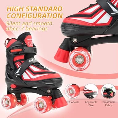 PAPAISON Kids Roller Skates for Boys Girls, 4 Size Adjustable Rollerskates with Light Up Wheels for Kids Ages 4-12 - Image 4