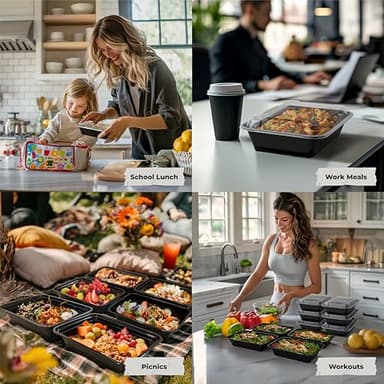 Enther Meal Prep Containers 12 Pack 1 Compartment Single Lids Food Storage Bento BPA Free | Stackable | Reusable Lunch Boxes, Microwave/Dishwasher/Freezer Safe Portion Control (28 oz) - Image 7