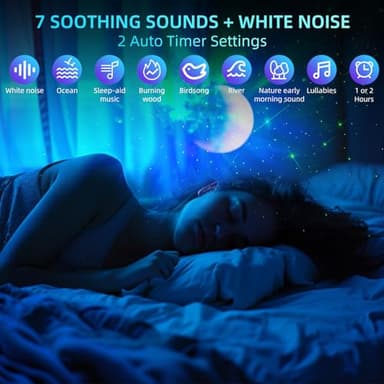 Star Projector Astronaut Galaxy Projector - Bluetooth Speaker, White Noise,Moon Nebula Night Light for Bedroom, 360° Adjustable,Timer and Remote, Star Galaxy Projectors for Kids Adult,Gift Choice - Image 7