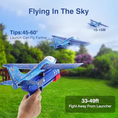Wesfuner 3 Pack Foam Airplane Launcher Toys, 2 Flight Mode Glider Plane,Kids Flying Toy,3 4 5 6 7 8 9 10 11 12 Year Old Boys Girls Gifts,Outdoor Sport Party Favor - Image 3