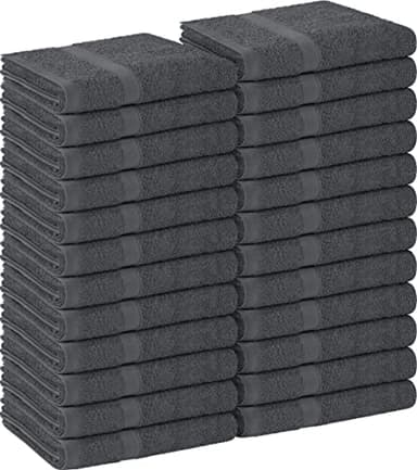 Utopia Towels, Salon Towel, Pack of 24, Not Bleach Proof, 16 by 27 Inches, Highly Absorbent Cotton Towels for Hand, Gym, Beauty, Spa, and Home Hair Care, Grey - Image 1