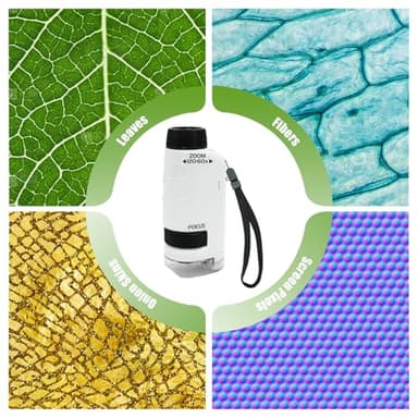 Kids Microscope, Portable Microscope for Kids Zoom 60x-120x, Little Scientist Lab Education, Gifts for Girls Boys 8-12, STEM Handheld Scope, Science Toys - Image 5