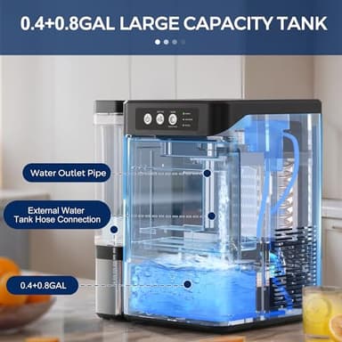 Nugget Ice Maker Countertop with 0.8Gal Removable Tank for Chewable Ice, 41Lbs/24H, One-Touch Fast Ice in 6 Mins, Self-Cleaning & Ultra Quiet for Home, Office, Party - Image 4