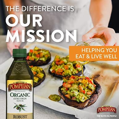 Pompeian USDA Organic Robust Extra Virgin Olive Oil, Contains Polyphenols, First Cold Pressed, Full-Bodied Flavor, Perfect for Salad Dressings & Marinades, 16 FL. OZ - Image 6