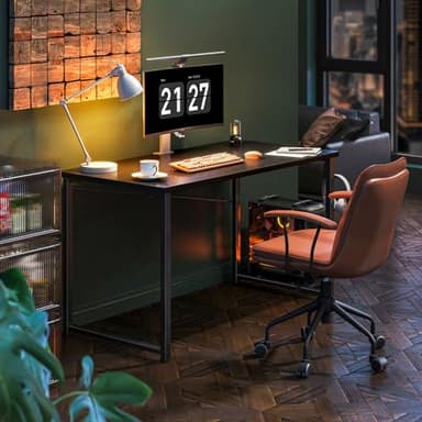 Coleshome 48 Inch Computer Desk, Modern Simple Style Desk for Home Office, Study Student Writing Desk, Black - Image 5