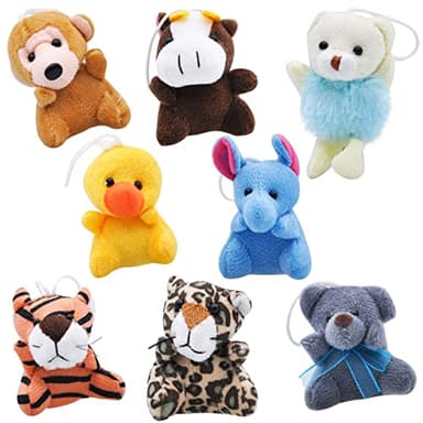 JOYIN 24 Pack Mini Animal Plush Toy Assortment (24 Units 3" Each), Animals Keychain Decoration for Kids, Small Stuffed Animal Bulk for Kids, Carnival Prizes, School Gifts, Halloween Goodie Bags - Image 3