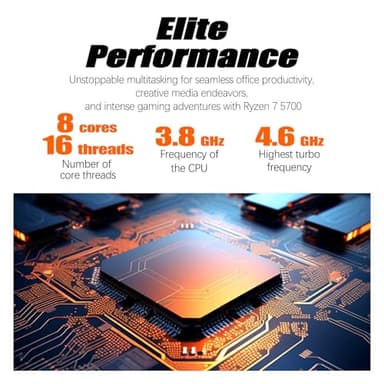 LXZ Desktop Gaming Computer, R7 5700G, 4.4GHz, 32GB DDR4, 1TB NVMe SSD - Image 4