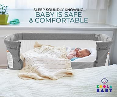 3 in 1 Baby Bassinet, Bedside Sleeper, & Playpen, Easy Folding Portable Crib (Grey)- KoolaBaby (Bassinet) - Image 6