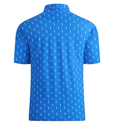 Alex Vando Mens Golf Shirt Moisture Wicking Quick-Dry Print Performance Polo Shirts for Men,Royal Sweep Men,XL - Image 2