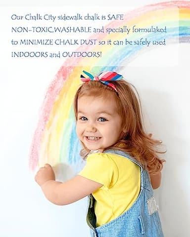 NewFamily Dustless Chalk for Kids, Colored Sidewalk Chalk With Holder,Non-Toxic Washable Toddlers Chalks Drawing Writing for Outdoor Art Play,Blackboard(12 Pcs) - Image 6