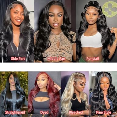 Vipeony 28 Inch Body Wave Lace Front Wigs Human Hair 13x4 HD Lace Front Wigs Human Hair Glueless Wigs Human Hair Pre Plucked Frontal Wigs Human Hair for Women 180% Density Body Wave Wig with Baby Hair - Image 4