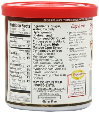 Betty Crocker Rich & Creamy Gluten Free Dark Chocolate Frosting, 16 oz. (Pack of 8) - Image 7