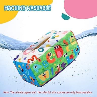 URMYWO Baby Tissue Box Toy - Montessori Baby Toys for 6-12 Months 1 Year Old Boy Girl - Soft Crinkle Sensory Toys for Infant Toddlers - Easter Basket Essentials Stuffers - Baby Boy Girl Gifts - Image 6