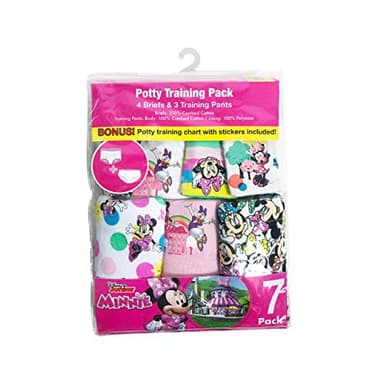 Disney Girls Minnie Mouse Potty Training Pants And Starter Kit With Stickers & Tracking Chart In Sizes 18m, 2t, 3t, 4t Underwear, 7-pack Starter Kit (3 Training Pants+4 Briefs), 3T US - Image 6