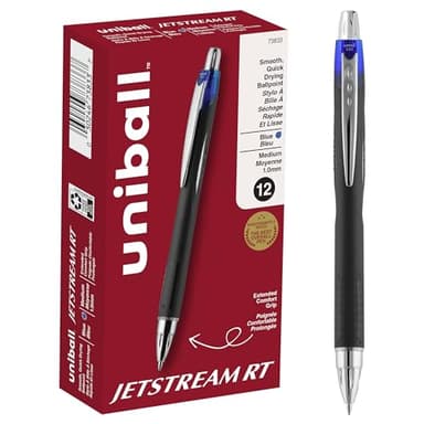 uni-ball 73833 Jetstream RT Ballpoint Pens, Bold Point (1.0mm), Blue, 12 Count - Image 1