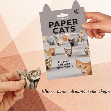 3D Origami Paper Cats & Dogs Kit, DIY Foldable Animal Craft for Kids & Adults, Fun Creative Art Project, Desk Decor and Gift for Pet Lovers (Cat Design) - Image 2