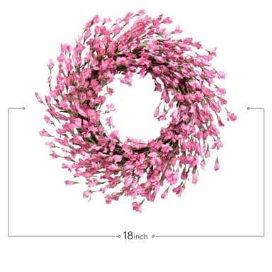 Bibelot Spring Blossom Wreath for Front Door, Artificial Forsythia Flower 18" Wall Decor - Image 3
