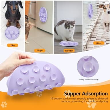 AWINNER Slow Feeder Dog Bowl Make Mealtime Fun and Healthy with - Reduce Overeating and Aid Digestion Cat Lick Mat (Purple) - Image 7