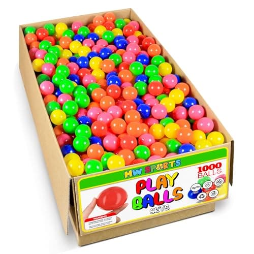 Play Balls for Ball Pit, Plastic Crush Proof, Phthalate & BPA Free, Assorted Colors. (1000 Balls) - Image 1