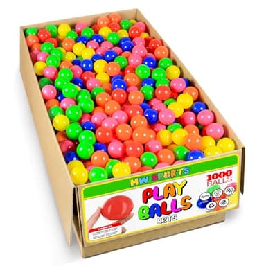 Play Balls for Ball Pit, Plastic Crush Proof, Phthalate & BPA Free, Assorted Colors. (1000 Balls) - Image 1