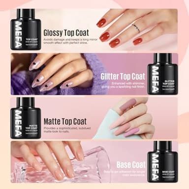 MEFA Gel Nail Polish Kit with U V Light, 32 Colors All Seasons Soak Off 60 Pcs Gel Polish Nail Set with Matte/Glossy Glitter Base Top Coat Manicure Tools Nails DIY Decorations Gifts for Women - Image 7
