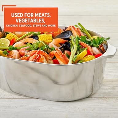 IMUSA USA Heavy Duty Cajun Oval Cast Aluminum Roaster 18", Silver - Image 6