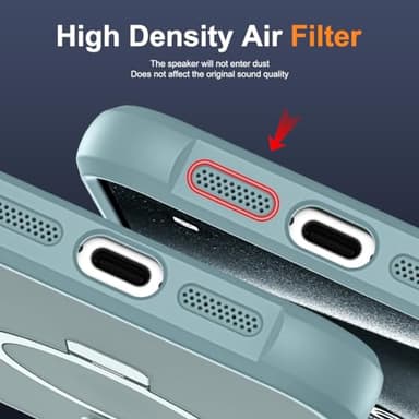 SKYLMW Compatible with iPhone 14 Pro Case with Invisible Magnetic O-Ring Stand Military-Grade Translucent Case for iPhone 14 Pro 6.1" [Compatible with Mag-Safe][Great Grip Feeling], Blue - Image 8