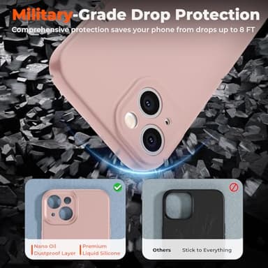 SUPFINE Designed for iPhone 14 Case,Premium Liquid Silicone with [Soft Anti-Scratch Microfiber Lining][Upgraded Camera Protection] Slim Shockproof Protective Phone Case for Men Women Girls,Chalk Pink - Image 6