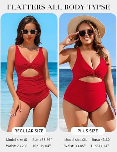 Charmo Womens One Piece Swimsuit Ruched Tummy Control High Cut Backless V Neck Bathing Suits Swimwear - Image 7