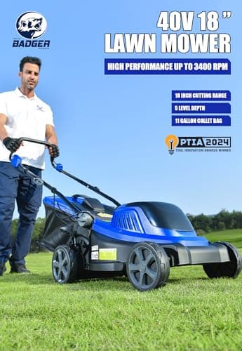 WILD BADGER POWER Lawn Mower 40V Brushless 18" Cordless, 5 Cutting Height Adjustments Electric Lawn Mower, Quickly Folding Within 5’s, 4.0AH Battery and Super Charger Included. - Image 2