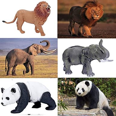 BOLZRA Safari Animals Figures Toys, Realistic Jumbo Wild Zoo Animal Figurines Plastic African Jungle Animals Playset for Kids Toddlers, 14 Piece Gift Set - Image 3