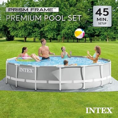 Intex 26723EH Prism Frame Premium Above Ground Swimming Pool Set: 15ft x 42in – Includes 1000 GPH Cartridge Filter Pump – Removable Ladder – Pool Cover – Ground Cloth - Image 6