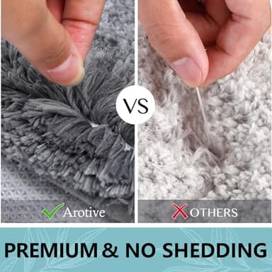 Arotive Microfiber Bathroom Rugs, Shaggy Soft and Absorbent Bath Rug, Non-Slip, Thick Plush Machine Washable Dry Bath Mats for Bathroom, Tub and Shower, 47x24, Grey - Image 6