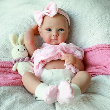 KSBD Realistic Reborn Baby Dolls - 20 Inch Cute Lifelike Real Life Baby Dolls Newborn Silicone Baby Dolls Girl with Soft Full Vinyl Body and Accessories can Swimming for 3+ Years Old Kids Gifts - Image 8