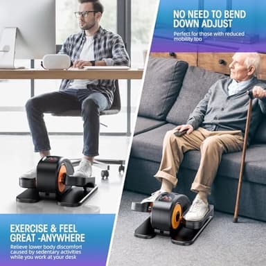 Under Desk Elliptical Machine, Electric Elliptical Leg Exerciser for Seniors Fully Assembled, Quiet & Portable Electric Seated Pedal Exerciser with Remote Control & 12 Adjustable Speeds - Image 5