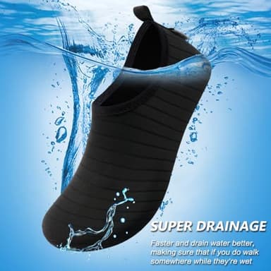 VIFUUR Water Sports Shoes Barefoot Quick-Dry Aqua Yoga Socks Slip-on for Men Women A Black 38-39 - Image 5