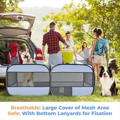 2-in-1 Dog Playpen, 58''Pop Up Cat Puppy Pet Playpen Indoor/Outdoor Cats Enclosed, Cat Dog Tent Crate Cage Kennel, Portable Playpen for Kitten, Small Animals Play Pen(No Divider, Unified Space) - Image 5