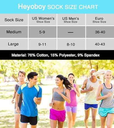 Heyoboy Womens Ankle Anti-blister Thick Cushioned Wicking Odor Resist Athletic Running Socks, Size 9-11, White 5 Pairs - Image 7