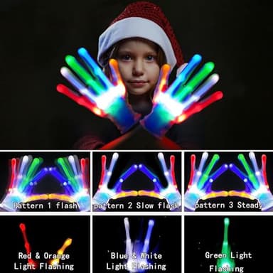 CELCOREERY LED Gloves Boys Toys Age 3-8 Year Old Cool Toys Light up Gloves Stocking Stuffer for Birthday Halloween Christmas Fun Gift for 3 4 5 6 7 8 Year Old Girls Boys - Image 2