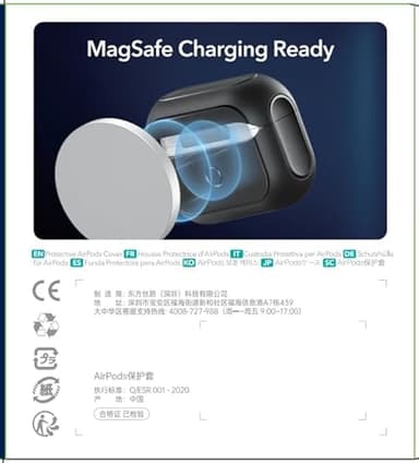 ESR for AirPods Pro 2 Case, Compatible with Airpods Pro Case 2nd / 1st Generation (2023/2022/2019), Compatible with MagSafe, Full Drop Protection Cover with Lanyard, Black - Image 11
