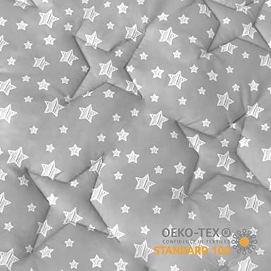 Hexagon Playpen Mat Compatible with POP 'N GO Baby Playpen, 59 Inch Hexagon Mattress Pad, Non Slip and Cushion Play Mat Grey with Star Print - Image 2