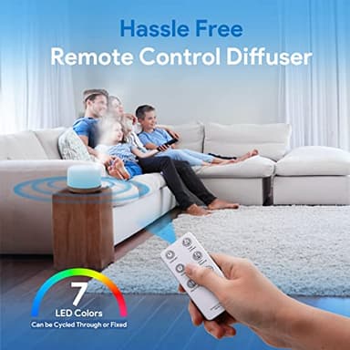 ASAKUKI Essential Oil Diffuser 500ml, Ultrasonic Aromatherapy Humidifier with Remote Control, 7 LED Colors, Timer & Auto-Off, Large Room Diffuser - Image 5