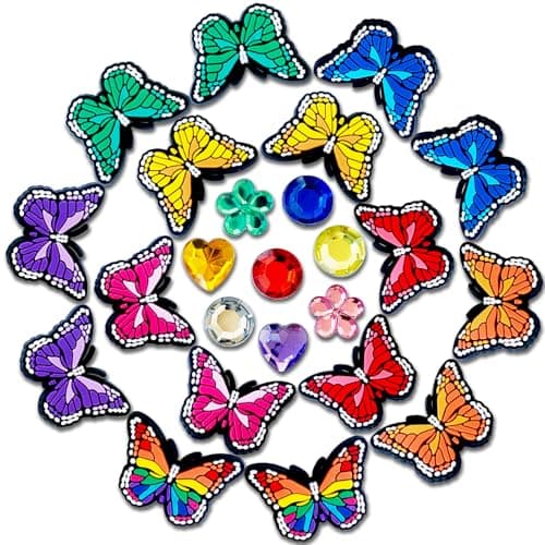 Butterfly Shoe Charms Fit for Croc Clog Sandals Decoration, Colorful Butterfly Shoe Charms for Party Favor - Image 1