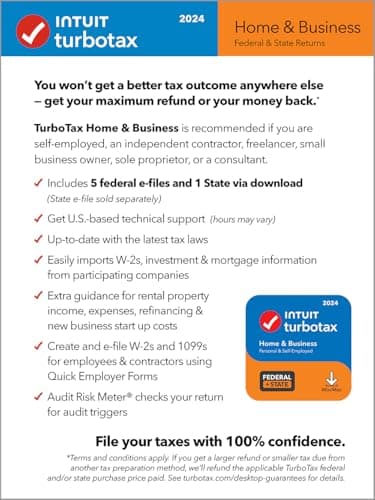 TurboTax Home & Business 2024 Tax Software, Federal & State Tax Return [PC/MAC (MacOS Ventura 13 or Sonoma 14 is required for TurboTax Desktop 2024) Download - Image 3