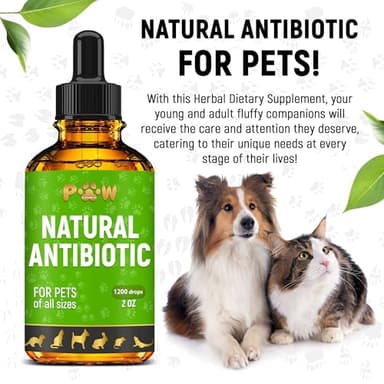 Dog Antibiotics for Infection, Coughs, UTIs, Allergies, Itching | Natural Antibiotics for Cats to Support Skin, Coat, & Digestion | for All Breeds & Ages | 2 oz - Image 7